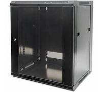 Intellinet 19" Network Cabinet Wall Mount 12U 600mm Deep Black Metal & Glass Door