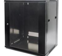 Intellinet 19" Network Cabinet - Wall Mount (Standard) 9U 600mm Deep Black Flatpack Max 60kg Suitable also for use on desk or floor Usable Depth 410mm Metal & Glass Door Back Panel Removeable Sides Pa