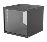 Intellinet 19" Network Cabinet - Wall Mount (Basic) 9U 560mm Deep Black Flatpack Max 50kg Usable Depth 500mm Glass Door 19" Rack Parts for wall installation (eg screws and rawl plugs) not included
