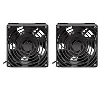 INTELLINET 2-Fan Ventilation Unit for 19 Inch Wallmount Cabinets Roof-Mount, 1.8 Meter Power Cable with UK Plug, Format 120 x 120 Millimeter, Earthing Kit Included, Black