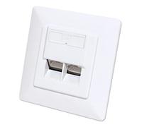 Intellinet 2-Port Cat6a 10G RJ45 Flush-Mounted Box STP White