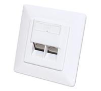 Intellinet 2-Port Cat6a 10G RJ45 Flush-Mounted Box STP White