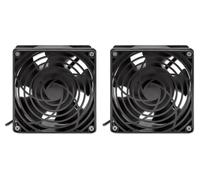 INTELLINET 2-Fan Ventilation Unit for 19 Inch Wallmount Cabinets Roof-Mount, 1.8 Meter Power Cable with UK Plug, Format 120 x 120 Millimeter, Earthing Kit Included, Black