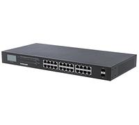 Intellinet 24-Port Gigabit Ethernet PoE+ Switch with 2 SFP Ports, LCD Display, IEEE 802.3at/af Power over Ethernet (PoE+/PoE) Compliant, 370 W, Endspan, 19" Rackmount (UK)