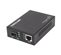 Intellinet 508193 10GBase-T to 10GBase-R Media Converter, 1 x 10 GB SFP+ Slot, 1 x 10GB RJ45 Port, Black
