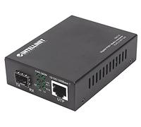 Intellinet 508216 Gigabit PoE+ Media Converter, 1 x 1000Base-T RJ45 Port to 1 x SFP Port, PoE+ Injector