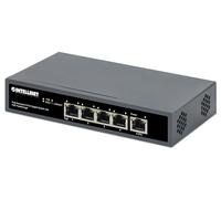 Intellinet 561808 5-Port Gigabit Switch with Poe Power Supply - Black | 10/100/1000 Mbps RJ45 network device, PoE-powered, desktop/wall mount, auto-sensing, jumbo frames | 561808