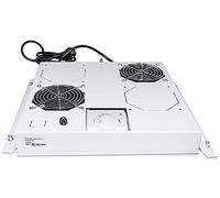 Intellinet 712781 2-Fan Ventilation Unit for 19" Racks, Roof Mount, with Thermostat, Grey