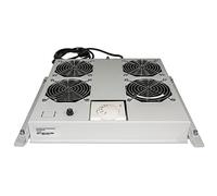 Intellinet 712798 4-Fan Ventilation Unit for 19" Racks, Roof Mount, with Thermostat, Grey
