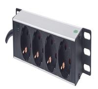 Intellinet 714020 10" 1U Rackmount 4-Output Power Distribution Unit (PDU), With Power Indicator, No Surge Protection, 1.8 m (5 ft.) Power Cord - German Type