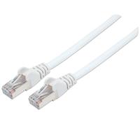 Intellinet Network Patch Cable, Cat7 Cable/Cat6A Plugs, 7.5m, White, Copper, S/FTP, LSOH / LSZH, PVC, RJ45, Gold Plated Contacts, Snagless, Booted, Polybag