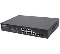 Intellinet 8-Port Gigabit Ethernet PoE+ Web-Managed Switch with 2 SFP Ports, IEEE 802.3at/af Power over Ethernet (PoE+/PoE) Compliant, 140 W, Endspan, Desktop, 19" Rackmount (UK)