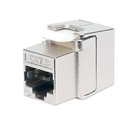 Intellinet Cat8.1 40G Keystone Module STP, Shielded and Tool-Free - RJ45 Premium Module for 25G/40G and PoE++ - Ideal for ToR and MoR Data Center Cabling - Metal Housing - Silver