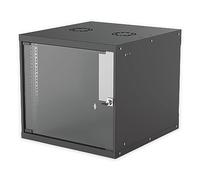 Intellinet 19" Network Cabinet - Wall Mount (Basic) 9U 560mm Deep Black Flatpack Max 50kg Usable Depth 500mm Glass Door 19" Rack Parts for wall installation (eg screws and rawl plugs) not included