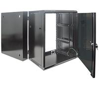 Intellinet Network Cabinet, Wall Mount (Double Section), 15U, 550mm Depth, Black, Assembled, Max 30 kg, 19 Inch, Three Year Warranty