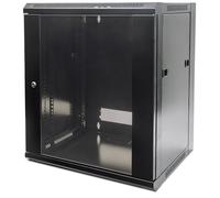 Intellinet Network Cabinet, Wall Mount (Standard), 12U, 450 mm Deep, Black, Flatpack, Max 60 kg, Metal & Glass Door, Back Panel, Removeable Sides, Suitable also for use on a desk or floor, 19 Inch