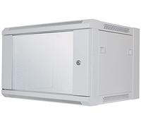 Intellinet Network Cabinet, Wall Mount (Standard), 6U, 450 mm Deep, Grey, Flatpack, Max 60 kg, Metal & Glass Door, Back Panel, Removeable Sides, Suitable also for use on a desk or floor, 19 Inch