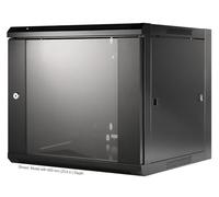 Intellinet Network Cabinet, Wall Mount(Standard), 9U, 450mm Deep, Black, Flatpack, Max 60kg, 19Inch, Metal & Glass Door, Back Panel, Removeable Sides, Suitable Also for Use On a Desk or Floor, 19Inch