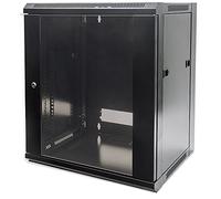 Intellinet Network Cabinet, Wall Mount (Standard), 9U, 600 mm Deep, Black, Flatpack, Max 60 kg, Metal & Glass Door, Back Panel, Removeable Sides, Suitable also for use on a desk or floor, 19 Inch