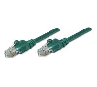 Intellinet Network Patch Cable, Cat5e, 0.5m, Green, CCA, U/UTP, PVC, RJ45, Gold Plated Contacts, Snagless, Booted, Polybag