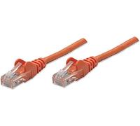 Intellinet Network Patch Cable, Cat5e, 2m, Orange, CCA, U/UTP, PVC, RJ45, Gold Plated Contacts, Snagless, Booted, Polybag