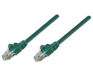 Intellinet Network Patch Cable, Cat5e, 5m, Green, CCA, U/UTP, PVC, RJ45, Gold Plated Contacts, Snagless, Booted