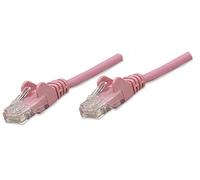 Intellinet Network Patch Cable, Cat5e, 5m, Pink, CCA, U/UTP, PVC, RJ45, Gold Plated Contacts, Snagless, Booted, Polybag