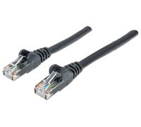 Intellinet Network Patch Cable, Cat6, 0.5m, Black, CCA, U/UTP, PVC, RJ45, Gold P