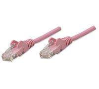Intellinet Network Patch Cable, Cat6, 0.5m, Pink, CCA, U/UTP, PVC, RJ45, Gold Plated Contacts, Snagless, Booted, Polybag