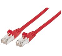 Intellinet Network Patch Cable, Cat6, 1m, Red, Copper, S/FTP, LSOH / LSZH, PVC, RJ45, Gold Plated Contacts, Snagless, Booted, Polybag