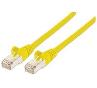 Intellinet Network Patch Cable, Cat6A, 0.25m, Yellow, Copper, S/FTP, LSOH / LSZH, PVC, RJ45, Gold Plated Contacts, Snagless, Booted, Polybag