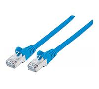 Intellinet Network Patch Cable, Cat6A, 20m, Blue, Copper, S/FTP, LSOH / LSZH, PVC, RJ45, Gold Plated Contacts, Snagless, Booted, Polybag