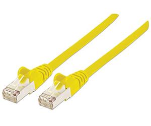 Intellinet Network Patch Cable, Cat7 Cable/Cat6A Plugs, 1.5m, Yellow, Copper, S/FTP, LSOH / LSZH, PVC, RJ45, Gold Plated Contacts, Snagless, Booted, Polybag