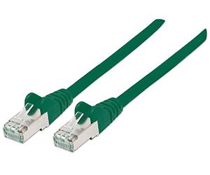 Intellinet Network Patch Cable, Cat7 Cable/Cat6A Plugs, 1m, Green, Copper, S/FTP, LSOH / LSZH, PVC, RJ45, Gold Plated Contacts, Snagless, Booted, Polybag