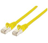 Intellinet Network Patch Cable, Cat7 Cable/Cat6A Plugs, 2m, Yellow, Copper, S/FTP, LSOH / LSZH, PVC, RJ45, Gold Plated Contacts, Snagless, Booted, Polybag