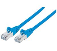 Intellinet Network Patch Cable, Cat7 Cable/Cat6A Plugs, 5m, Blue, Copper, S/FTP, LSOH / LSZH, PVC, RJ45, Gold Plated Contacts, Snagless, Booted, Polybag