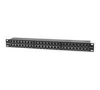 Intellinet Patch Panel, Cat5e, FTP, 48-Port, 1U, Shielded, 90° Top-Entry Punch-Down Blocks, Black