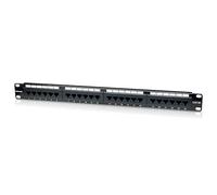Intellinet Patch Panel, Cat5e, UTP, 24-Port, 1U, Black