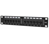 Intellinet Patch Panel Cat6 10" Utp 1U 12-Port Black 12 X Rj-45 1U High 10" Wide