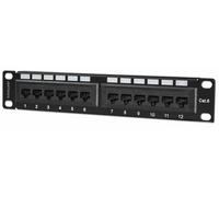 Intellinet Patch Panel, Cat6, 10 Inch, UTP, 1U, 12-Port, Black Black 10 Inch, UT