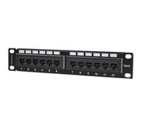 Intellinet Patch Panel Cat6 10" Utp 1U 12-Port Black 12 X Rj-45 1U High 10" Wide