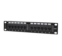 Intellinet Patch Panel Cat6 10" Utp 1U 12-Port Black 12 X Rj-45 1U High 10" Wide