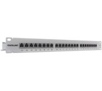 Intellinet Patch Panel, Cat6, FTP, 24-Port, 1U, Shielded, 90° Top-Entry Punch-Down Blocks, Grey