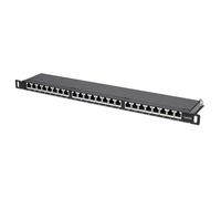 Intellinet Patch Panel Cat6a FTP 24-Port 19" 0.5U Shielded 90 Top-Entry Punch Down Blocks Black