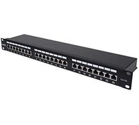 Intellinet Patch Panel Cat6a FTP 24-Port 1U Shielded 90 Top-Entry Punch Down Blocks Black