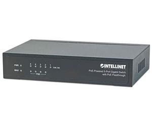 Intellinet PoE-Powered 5-Port Gigabit Switch w PoE Passthrough, 4xPSE PoE ports, 1 x PD PoE port, IEEE 802.3at/af Power-over-Ethernet (PoE+/PoE), IEEE 802.3az Energy Efficient Ethernet, Desktop (UK)