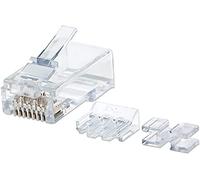 Intellinet RJ45 Modular Plugs, Cat6A, UTP, 3-prong, for solid wire, 15 µ gold plated contacts, 80 pack