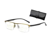 Intellireaders Reading Glasses, Progressive Multifocal Reading Glasses for Men Women Seniors, Presbyopia Glasses near and Far (Gold,+300)