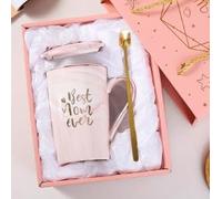 intellitoy Best Mum Gifts - Elegant 14oz Ceramic Mummy Mug with Golden Floral Design, Ideal Friendship Presents for Women, Birthday Gifts for Her, Premium Coffee Cup with Secure Packaging