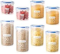 intellitoy Cereal Storage Containers - 8Pcs Set Plastic Food Storage Containers, Kitchen storage & organisation, Durable and Easy to Use, Ideal for Flour, Sugar and Spaghetti